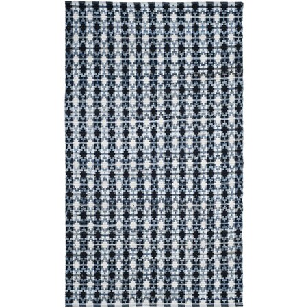 Safavieh Montauk Small Rectangle Area Rug, Ivory Blue and Black - 3 x 5 ft. MTK123A-3